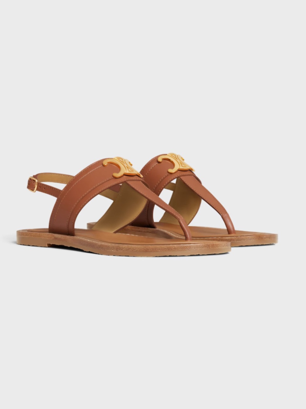 Celine Women’s Lympia Triomphe Thong in calfskin sandals